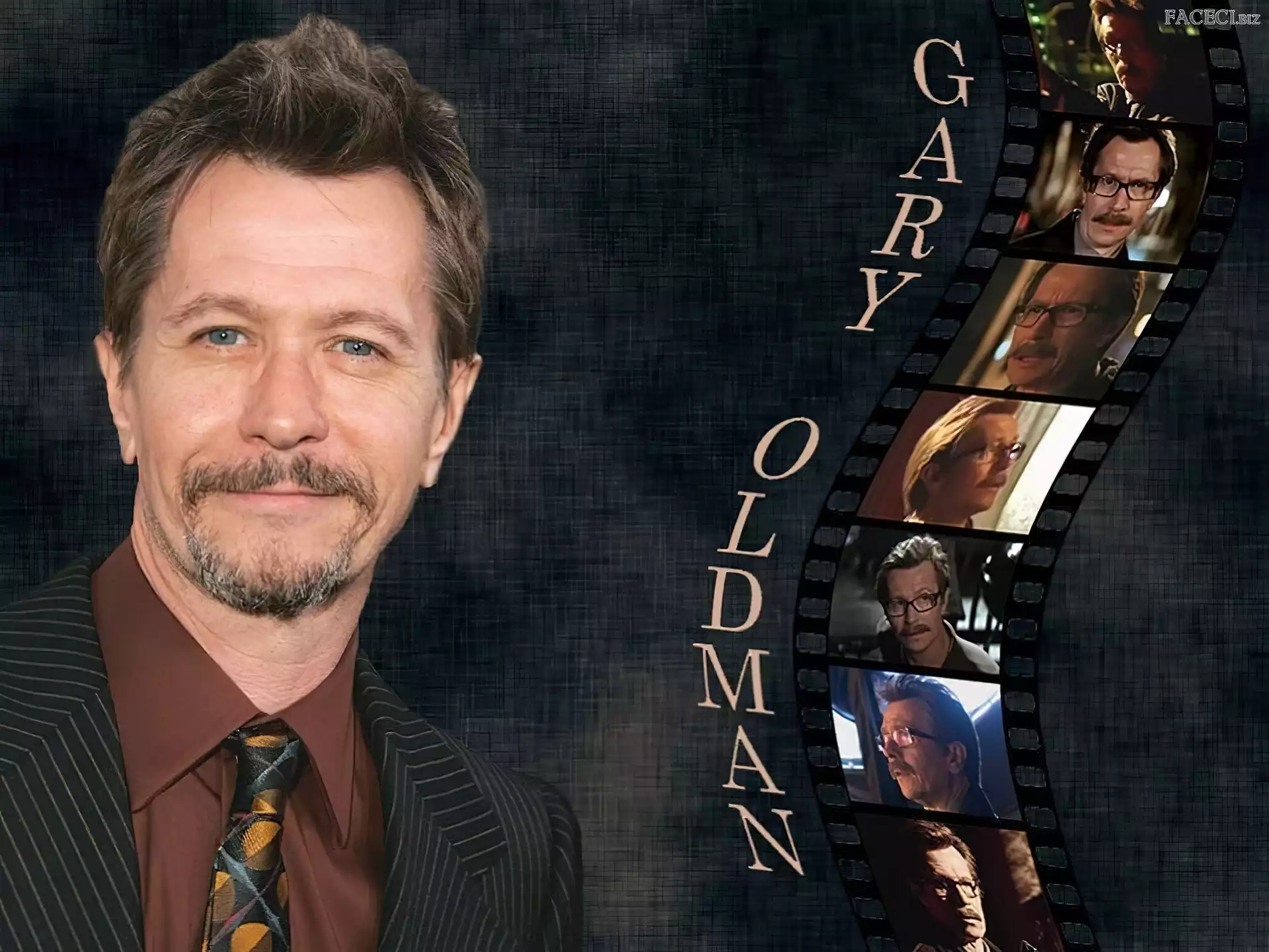 krawat, Gary Oldman, brÄ…zowa koszula