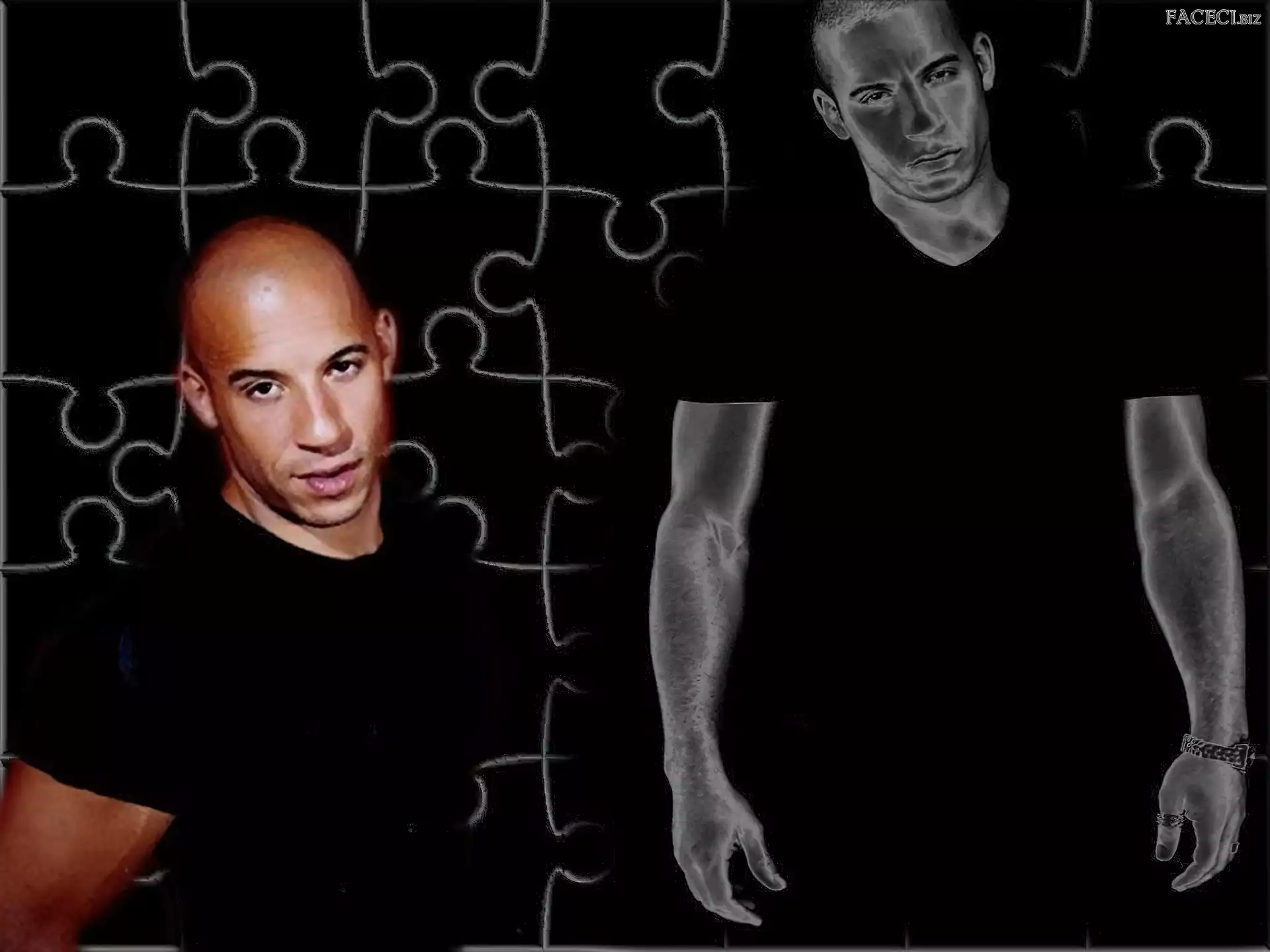 Vin Diesel, czarny strój